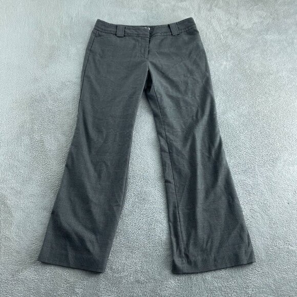 Ann Taylor Loft Womens Gray Plaid Wide Leg Trousers Size 12   5495 - Picture 1 of 11